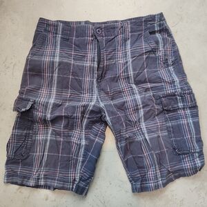Beverly Hills Polo Club Plaid Cargo Shorts 36" Men's